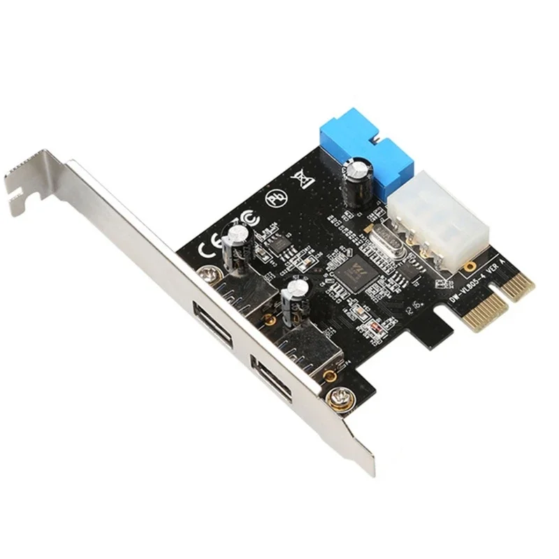 Desktop Motherboard USB3.0 Expansion Card 20-pin Front Interface PCI-e To USB3.0 Expansion Card Adapter