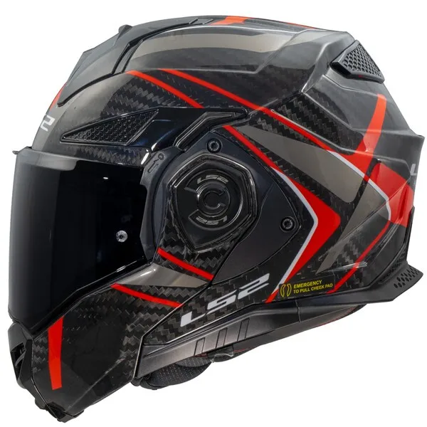 LS2 FF901 Advant X Koolstofvezel Valiant Opklapbaar 180 °   Roterende zonneklep met dubbele lens Capacete Casco Casque motorhelm
