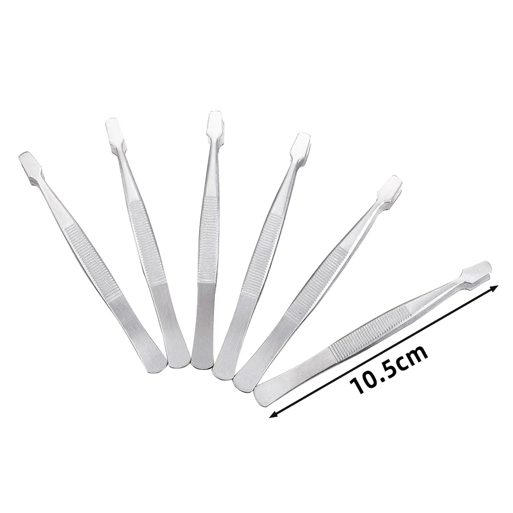 Pinzas de lijado de acero inoxidable, Clip de cejas de acero inoxidable, sello auxiliar de fijación de pestañas, 107mm