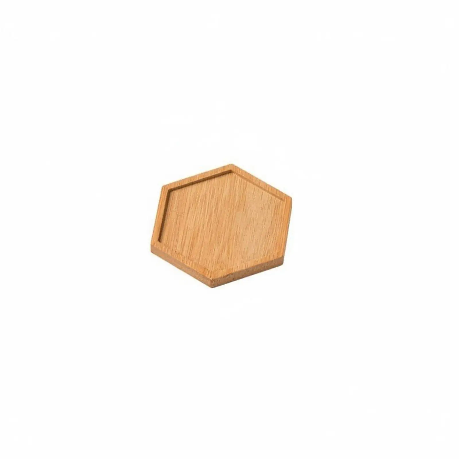 Industrial Tray Bamboo Wood Plant Saucer Minimalist Pot Base Hexagon Coaster for Indoor Plant Pot Cover Decor