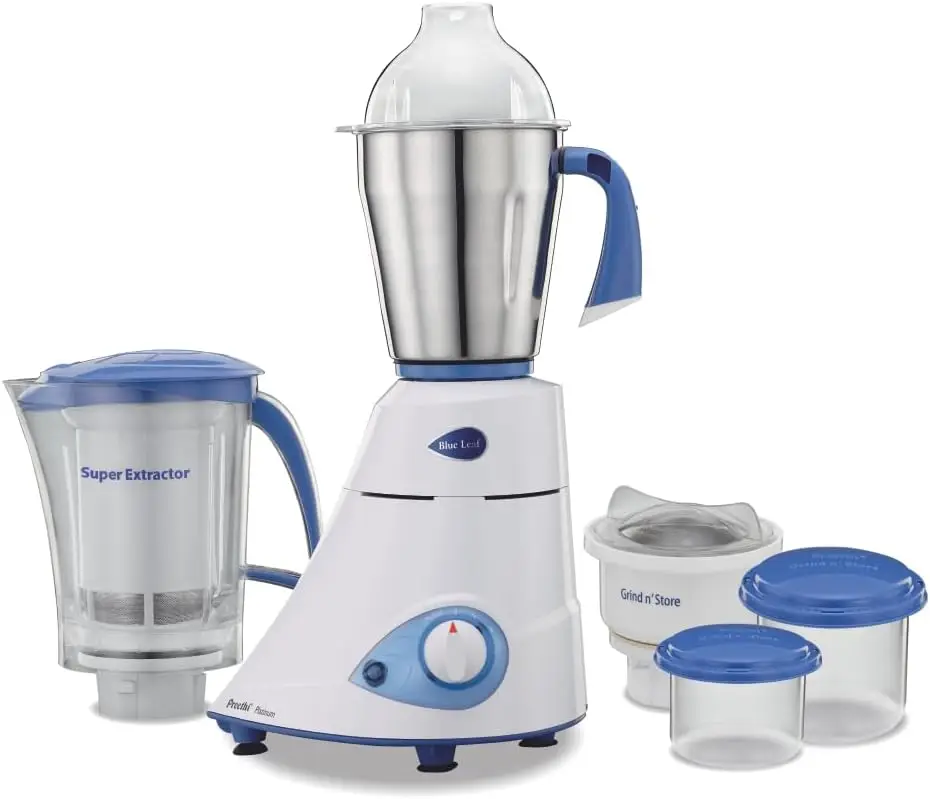 

Blue Leaf Platinum 550 Watts 3 Jar Indian Mixer Grinder 110 Volts