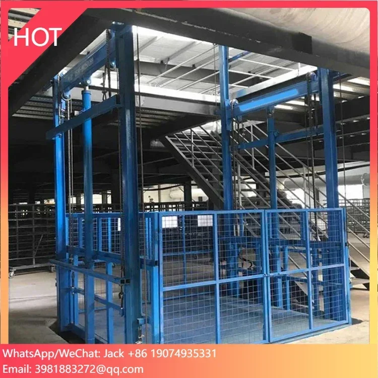 Vertical Freight Elevator Electric Goods Lifting Platform Small Hydraulic Warehouse Guide Rail Cargo Lift