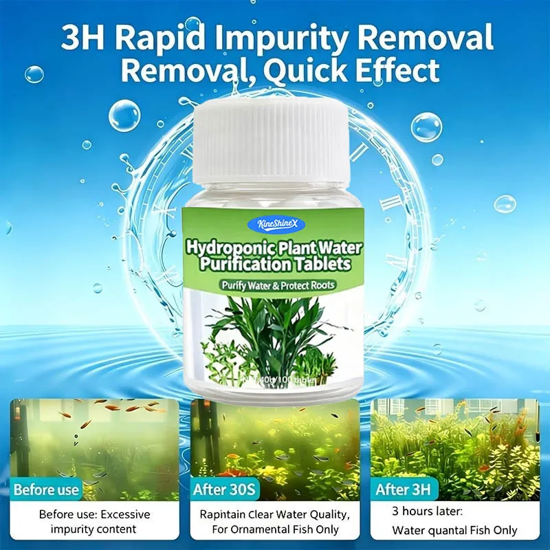 Hydroponic Water Purification Tablets-Instant Water Suitable for Aquariums,Potted Plants & Hydroponic Systems,for Aquatic Garden - view 2