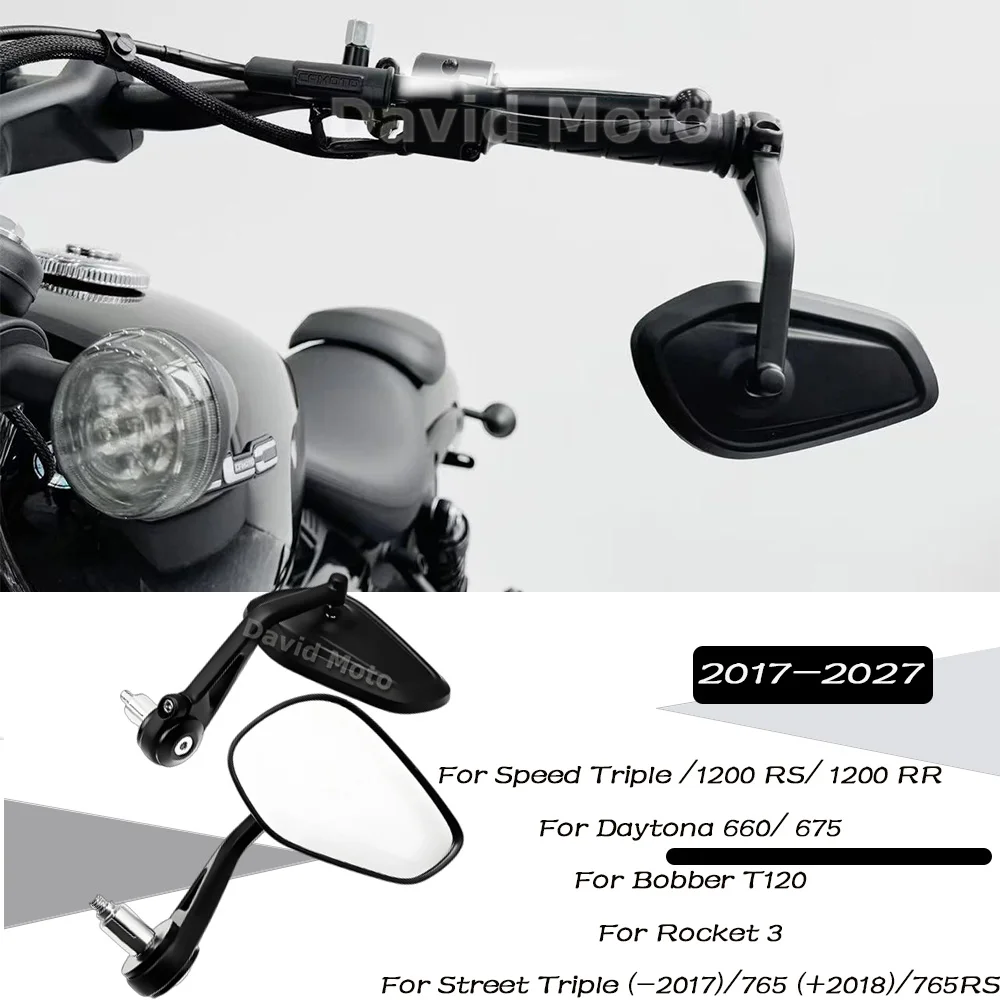 

Motorcycle Handlebar Rearview Handle Bar End Mirror For Triumph Rocket 3 Street Triple S 765 RS/R Speed Triple 1200RS/RR