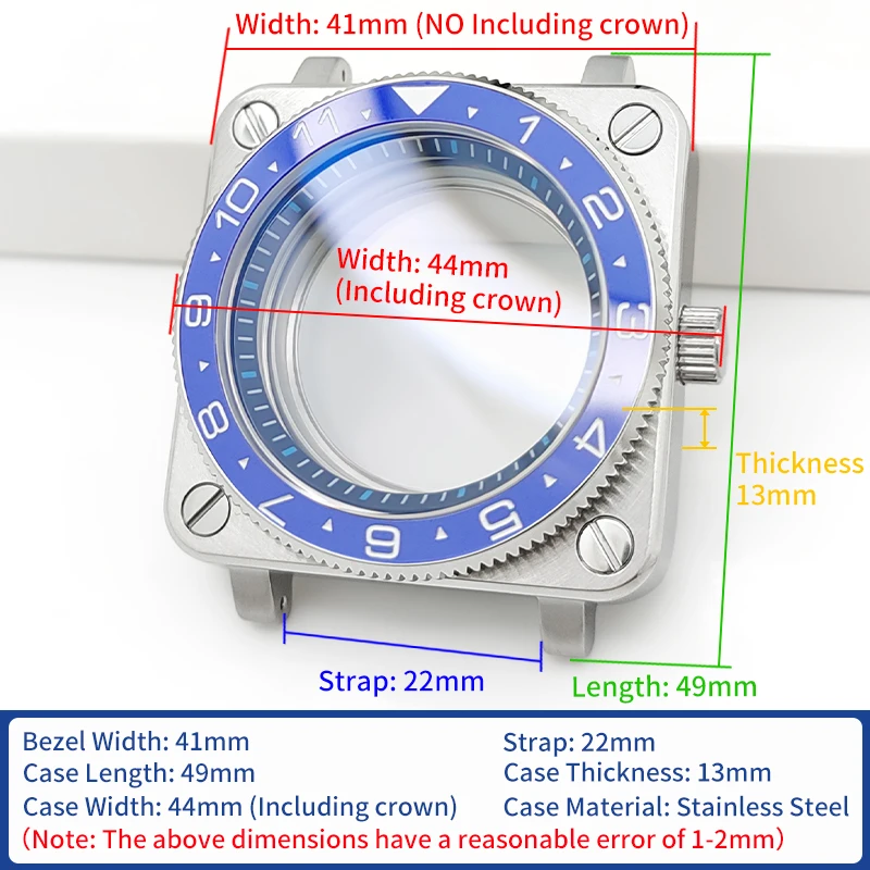 الفضة مربع SKX ساعة حالة الفولاذ المقاوم للصدأ لامعة/نحى تاج الياقوت الزجاج وزارة الدفاع NH35 NH36 4R36 حركة الساعات حالات أجزاء