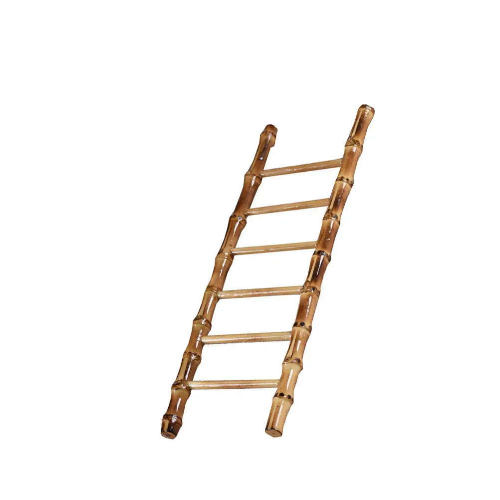Handcrafted Mini Bamboo Ladder Photo Prop Texture for Tea Room Decor Studio Backdrop Bamboo Ladder Ornaments Home Decor