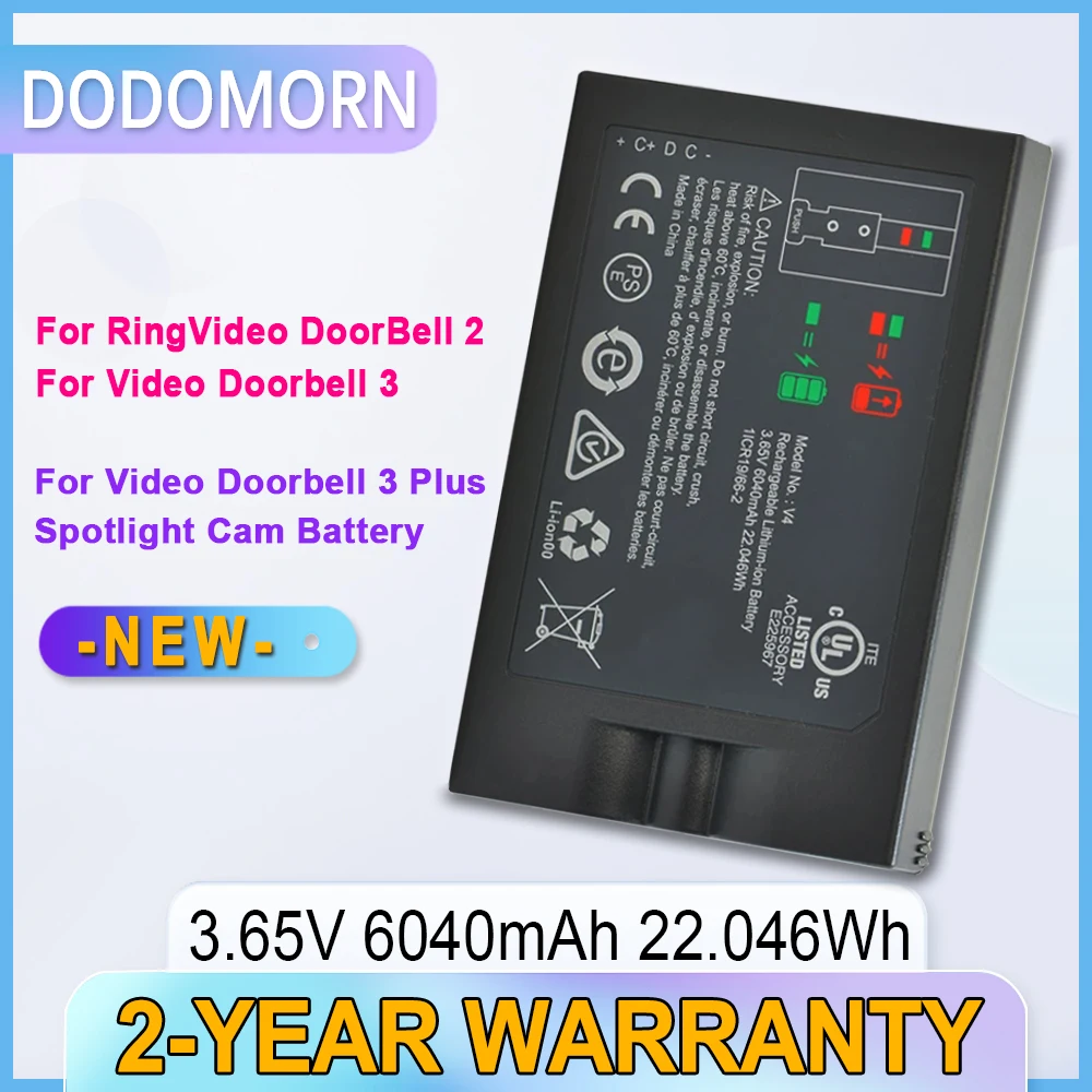 NEW Ring Video doorbell 4 v4 Battery For Ring Video DoorBell 2/3/3plus Spotlight Cam Solar Solar Floodlight Peephole Cam