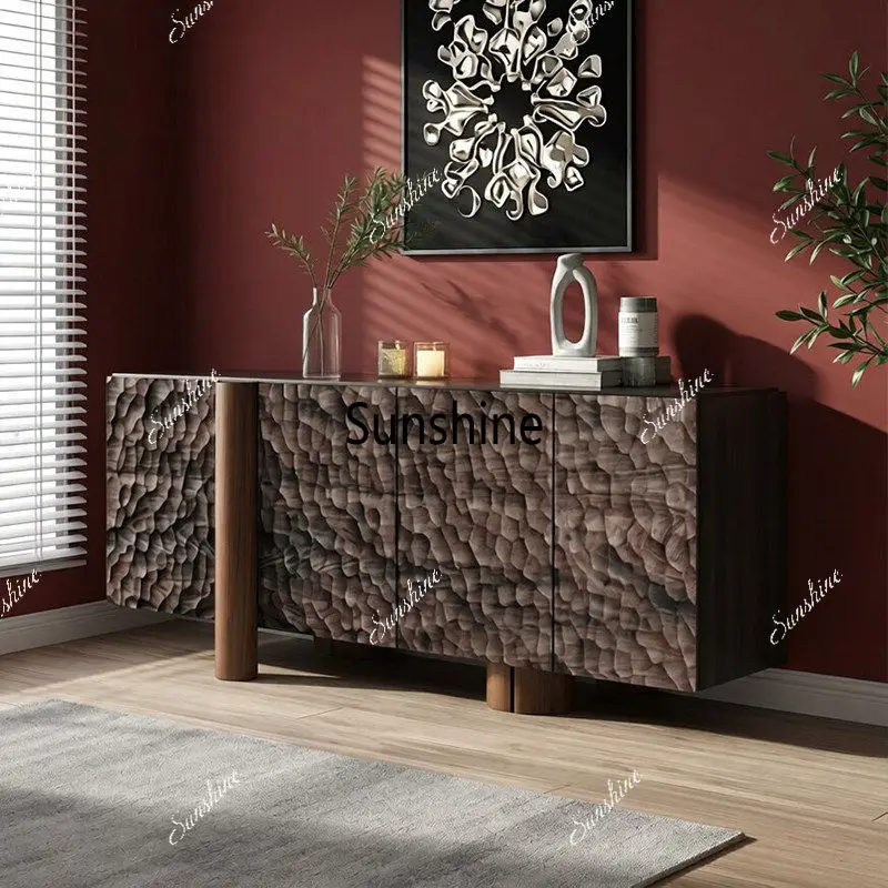 

Medieval creative carved side cabinet living room wall locker