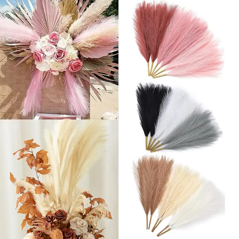 5/15pcs Dried Pampas Grass Bouquet, Boho Table Decor, for Wedding, Home, Rustic Party, Baby Shower Decorations Party Favor Deocr