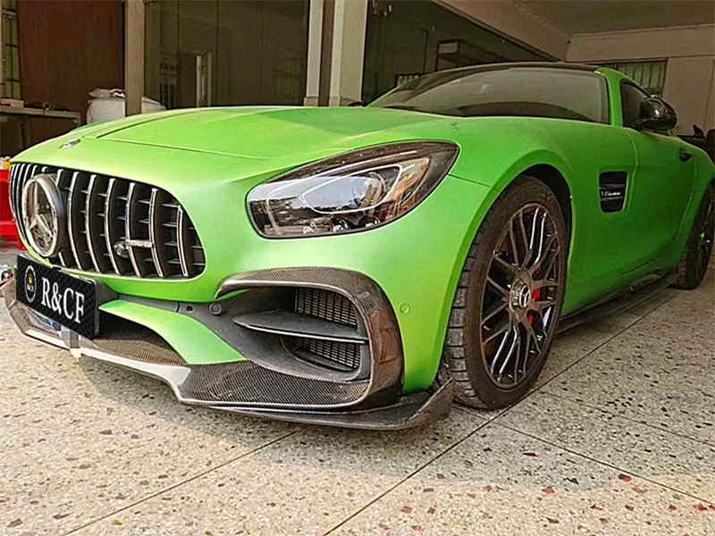 R Style Carbon Fiber Front Lip  For Mercedes Benz AMG GT GTS 2018-20