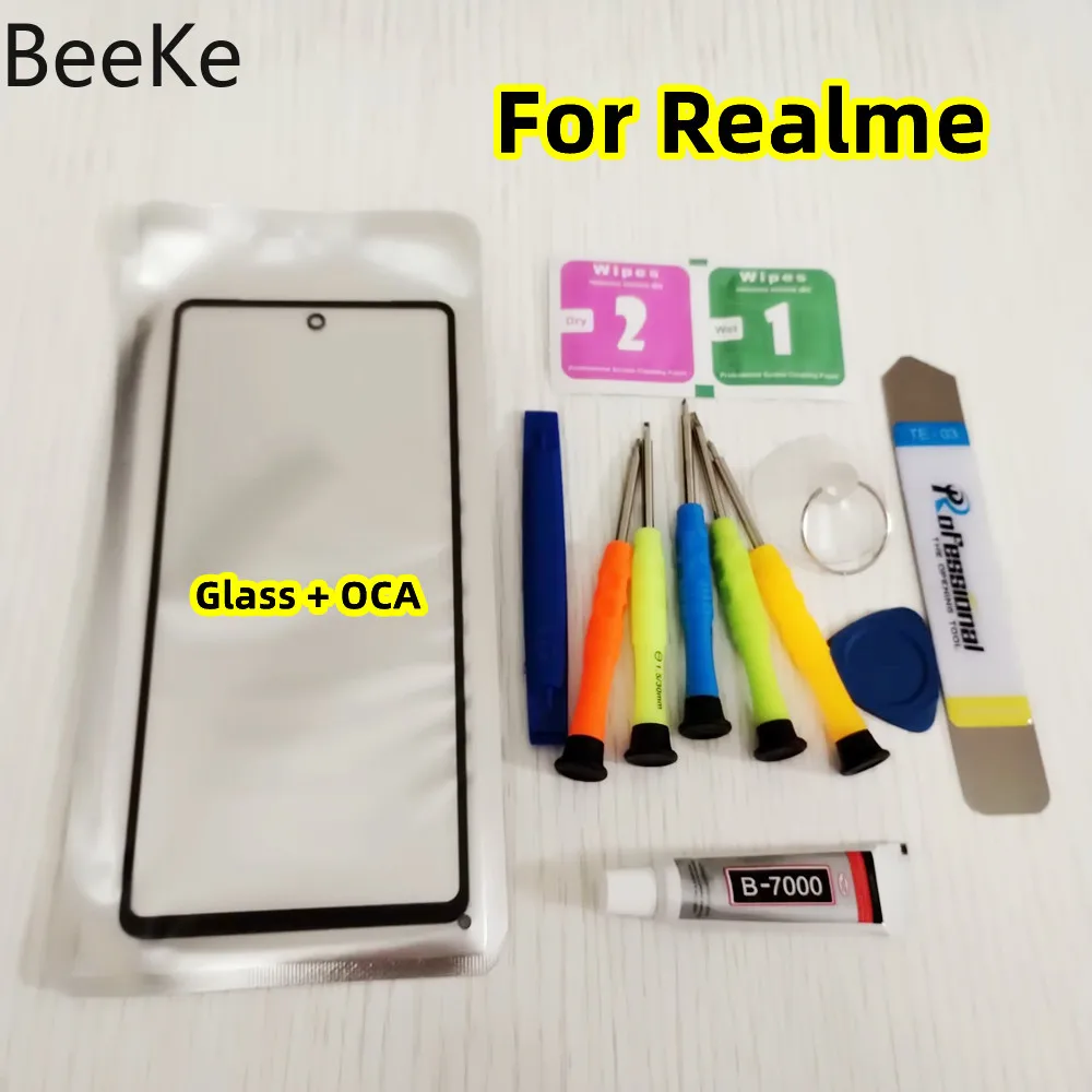 Replace Kits For Realme 7 8 9 10 11 12 13 14 Pro Pro+ Plus 12X Front Outer Broken Glass Lens LCD Display Touch Screen + OCA Glue