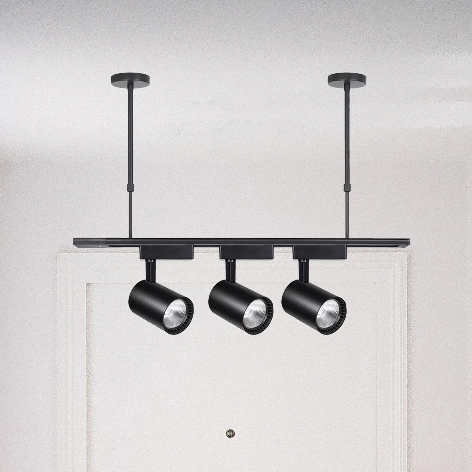 

Adjustable Pole Set Fluorescent Lamp Support Extendable Hanging Rod White Iron Design Classroom Lighting Fixture Extension Stem