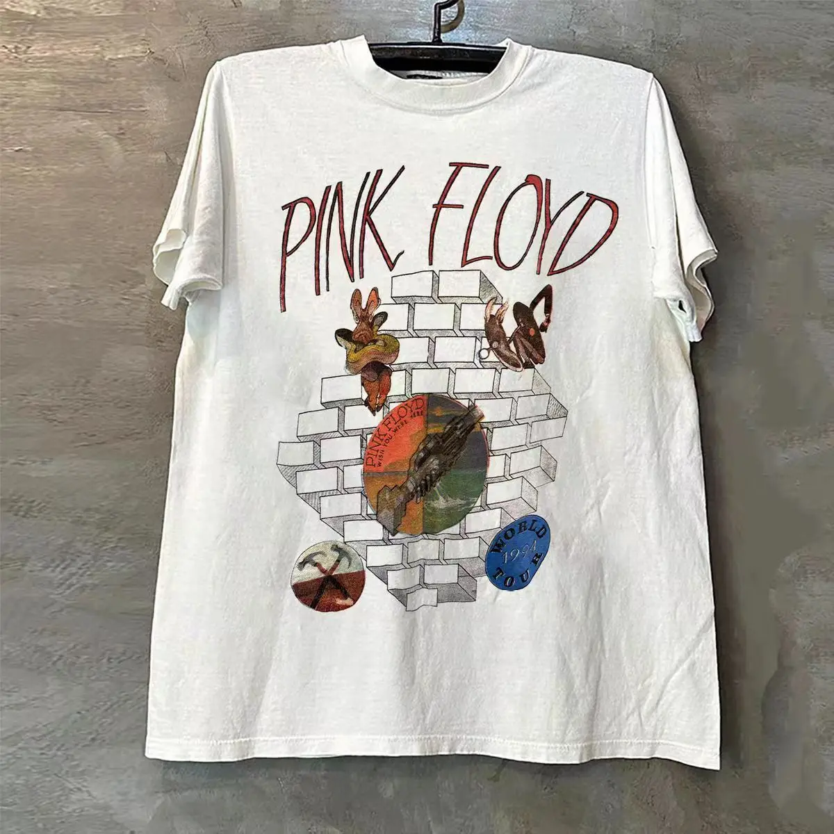 

Винтажные американские футболки с короткими рукавами Pink Floyd для пар для мужчин и женщин