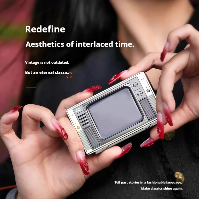 Retro TV Power Bank 10000mAh with Built-in Cable