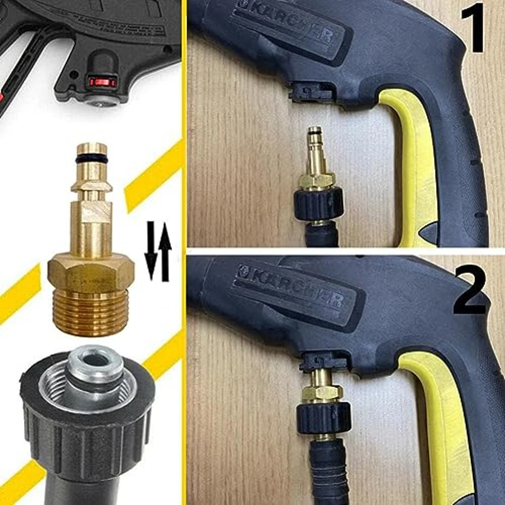 Imagem -06 - Pressão Washer Gun Mangueira Conector M22 Adaptador Acoplamento Rápido Apto para Karcher Lavor Parkside Car Wash Alta