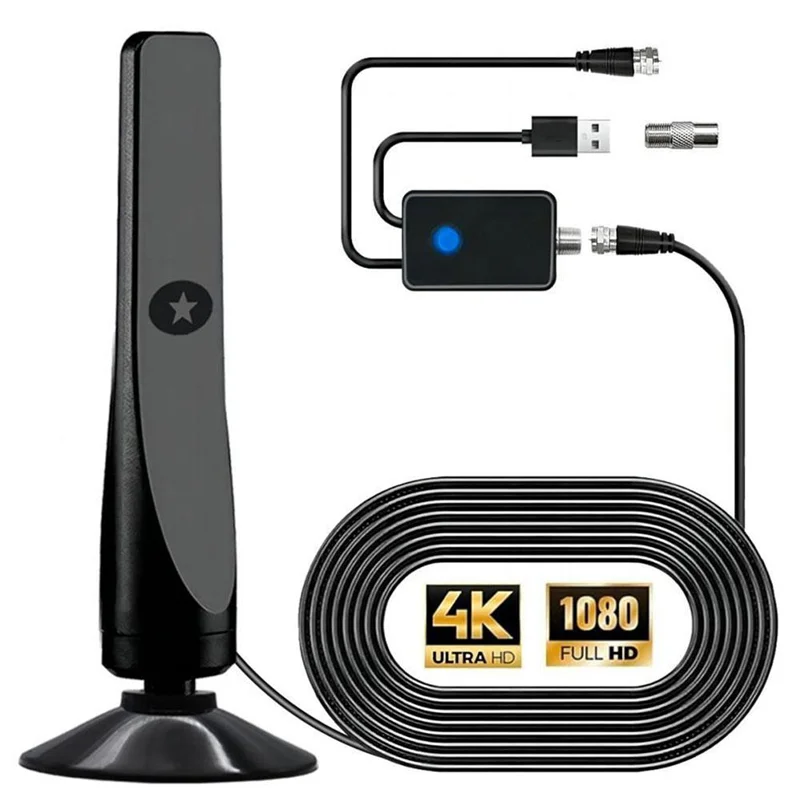 ABSQ-4K/1080P HD デジタル TV アンテナ信号アンプ付き広範囲 DVB-T2 アンテナ HDTV 受信ホーム TV 空中