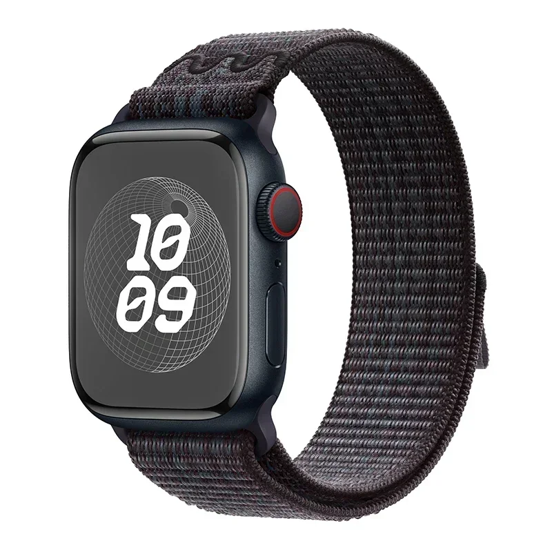 Correia de Nylon Loop para Apple Watch, Banda para iWatch Series 3, SE, 4, 5, 6, 7, 8, 9, Ultra 2, 44mm, 40mm, 45mm, 41 milímetros, 49 milímetros, 42 milímetros, 38 milímetros