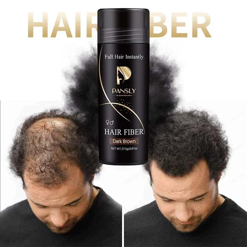 2024 Woman Man Black Hair Fibers Set Hair Growth Fibers Keratin Thickening Spray Building Fibers Hair LossProducts Powder 27.5g