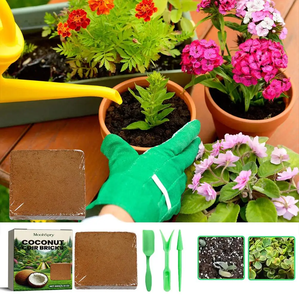 HOT SALE 100% Organic 650g Compressed Coconut Fiber COIR PEAT BRICK Soil For Plants Best Harvesting