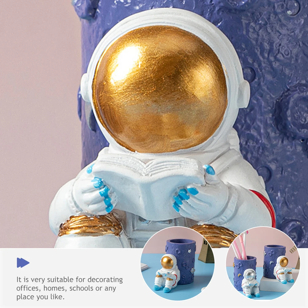 

Astronaut Pen Resin Pencil Cup Desk Accessories Desktop Decoration Container Office Home Decoration Storage Solution