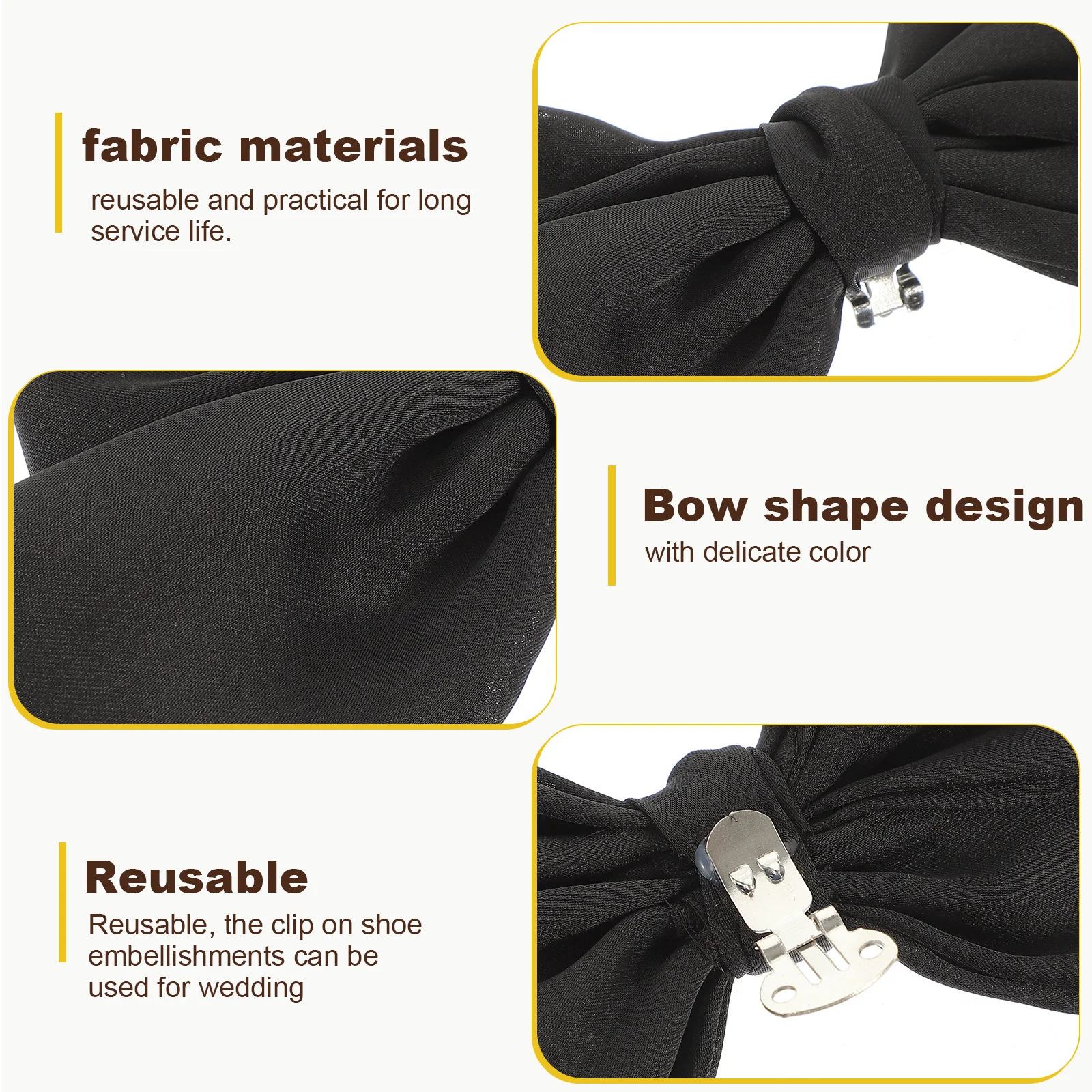 

1 Pair Retro Bow Shoe Clips Fabric Decorative Buckle For Bridal Wedding Heels Pumps Sandals Party Prom Decoration