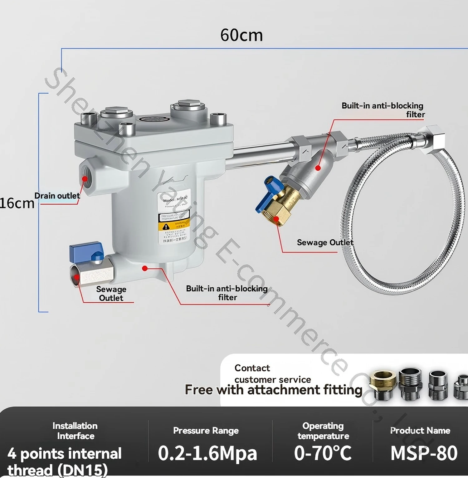 

Air Compressor Automatic Drain, Air Storage Tank Drain Valve, Storage Tank, Zero Gas Consumption Air Pump Filtration