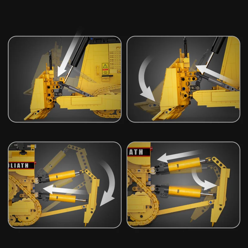 Tecnico Radio 2.4ghz Blocco di Costruzione di Controllo Remoto Scala 1:16 Bulldozer Veicolo di Ingegneria Earthmover Mattoni Rc Giocattoli Per I Regali