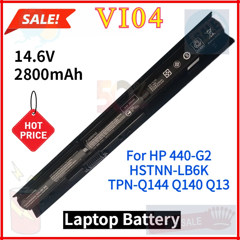 

Аккумулятор для ноутбука 14.6V VI04 для HP Pavilion 17 15 ENVY 15-K028TX K031TX K032TX HSTNN-DB6I HSTNN-DB6K HSTNN-LB6J TPN-Q140 TPN-Q141