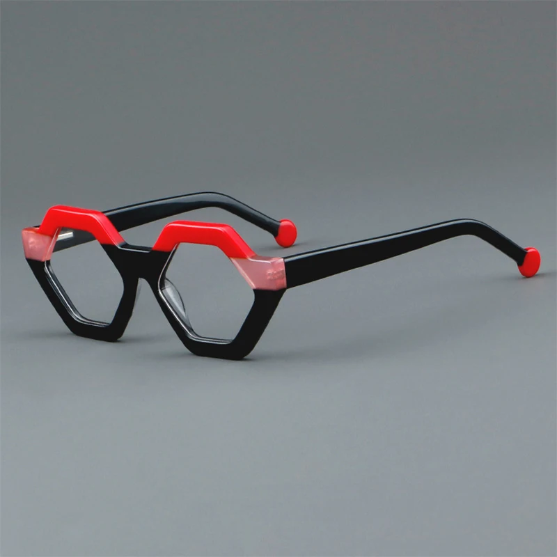 

Square Frame Round Acetate Eyeglasses Frame Personality Men and Women Fashion Retro Art Design Optical Prescription Glasses