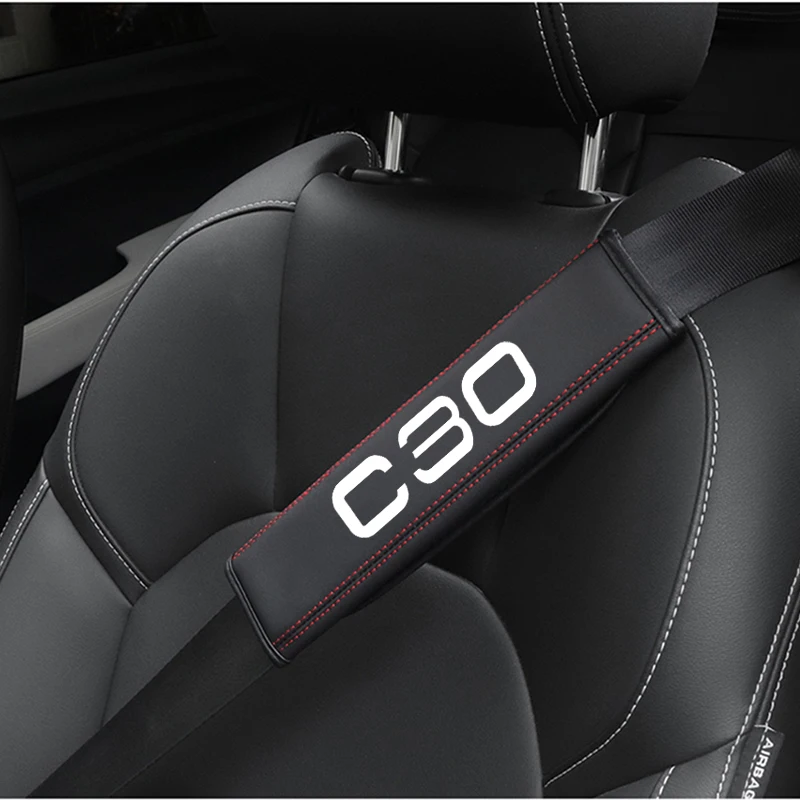 غطاء حزام مقعد من جلد البقر بطبقة علوي ، إكسسوارات سيارات ، فولفو C30 C70 S40 S60 S80 S90 XC90 XC70 XC60 V40 V60 V70 V90 R تصميم #2