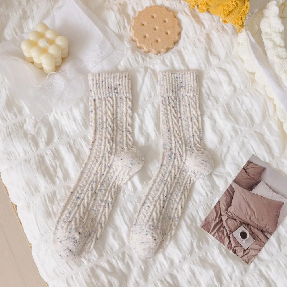 

Новые однотонные плюшевые шерстяные носки, удерживающие тепло, утепленные махровые носки, противохолодные зимние носки для женщин и девочек