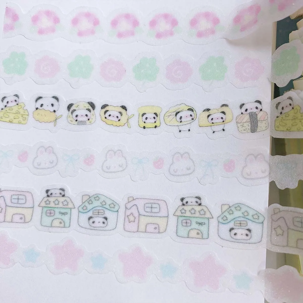 Shaped Washi Tape Colorful Stripes Sticker Tape Cute Foil Decorative Journal Planner Doodle Tape INS Style Masking Tape