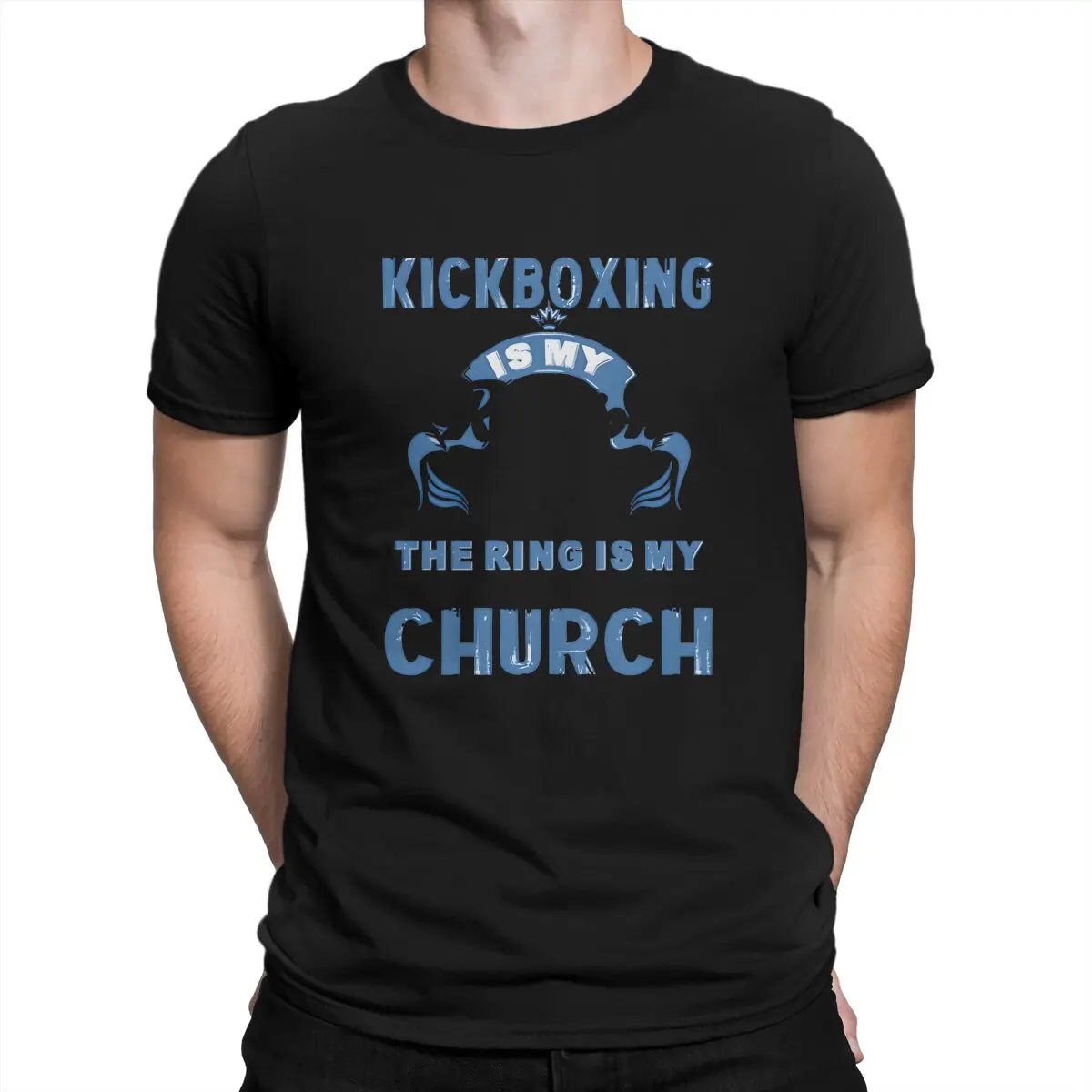 Vintage The Ring Is My Church T-Shirts for Men Round Collar Cotton T Shirt Kickboxing Short Sleeve Tees New Arrival Tops