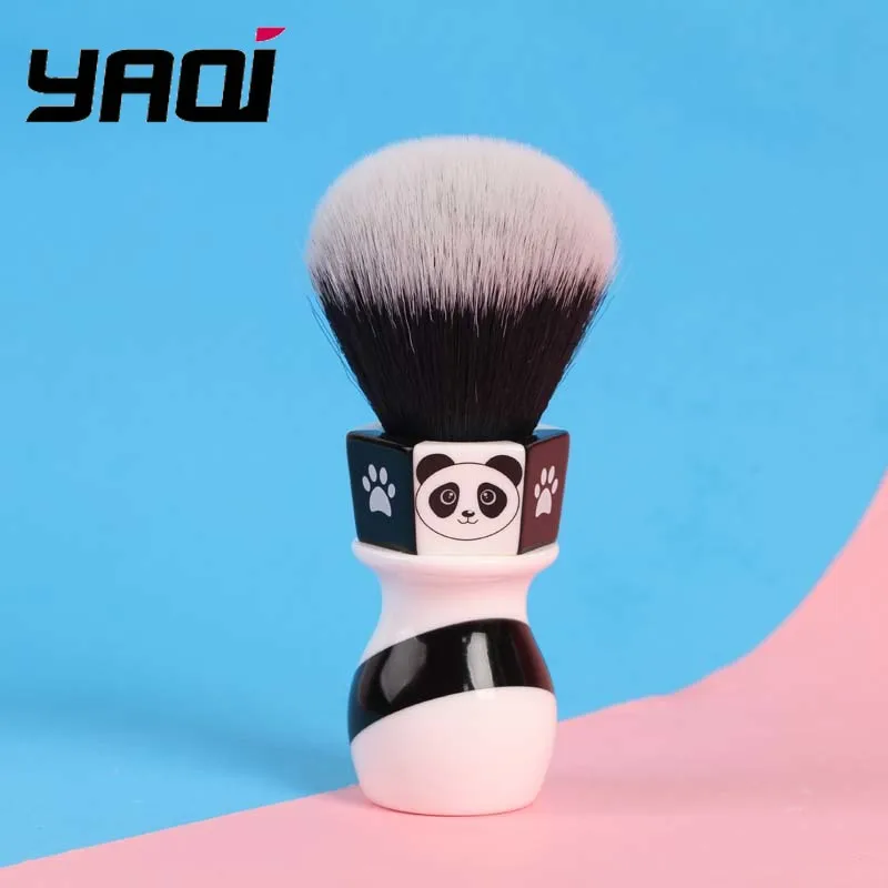 YAQI 24mm Panda Tuxedo Knot Shaving Brush for Men Henry Hakamaki High-Quality Mens Grooming Essential