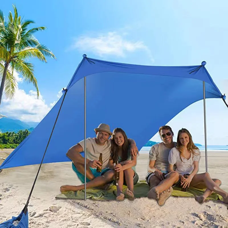 

Sun Protection Tent Portable Beach Canopy Sun Shelter Gazebos with Ground Pegs Anti-wind Ropes UV Protection for Outdoor