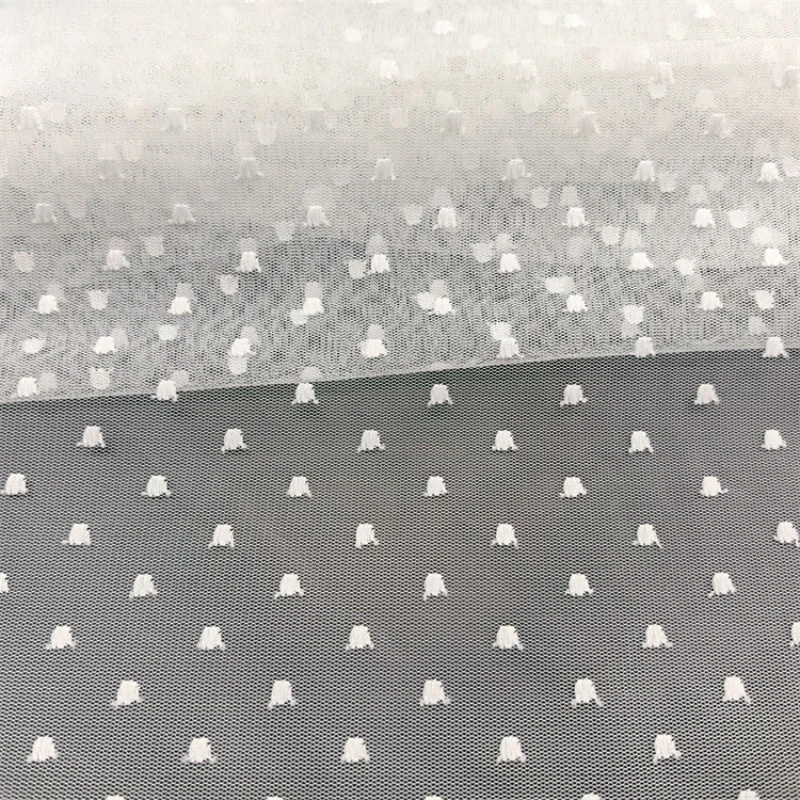 Mistlace Stretchy Jacquard Dot Mesh Fabric 50gsm Small Dot Tulle 150cm Width Soft Sheer Net Fabric for Lingerie Dress DIY ML268