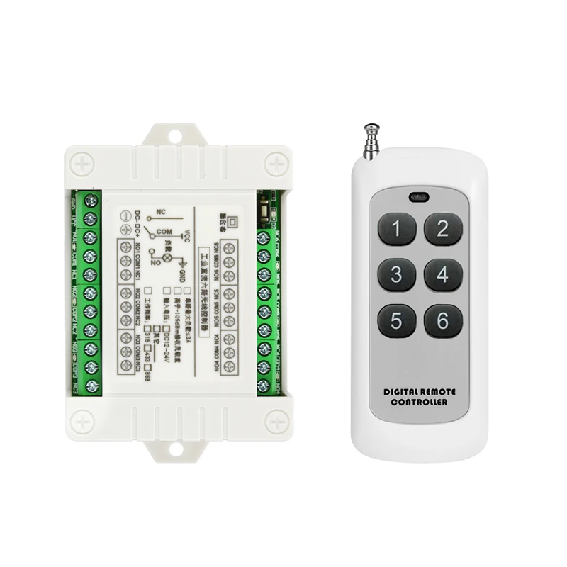 

DC12-36V 433MHz 6-way Remote Control Switch for Community Access Control Electric Locking Electric Door