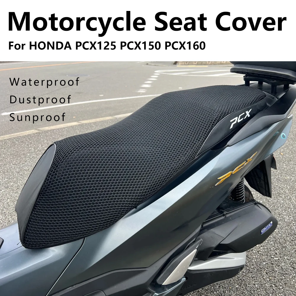 For HONDA PCX125 PCX150 PCX160 PCX 125 150 160 Motor Seat Cover Waterproof Dustproof UV Resistant Sunproof Breathable Seat