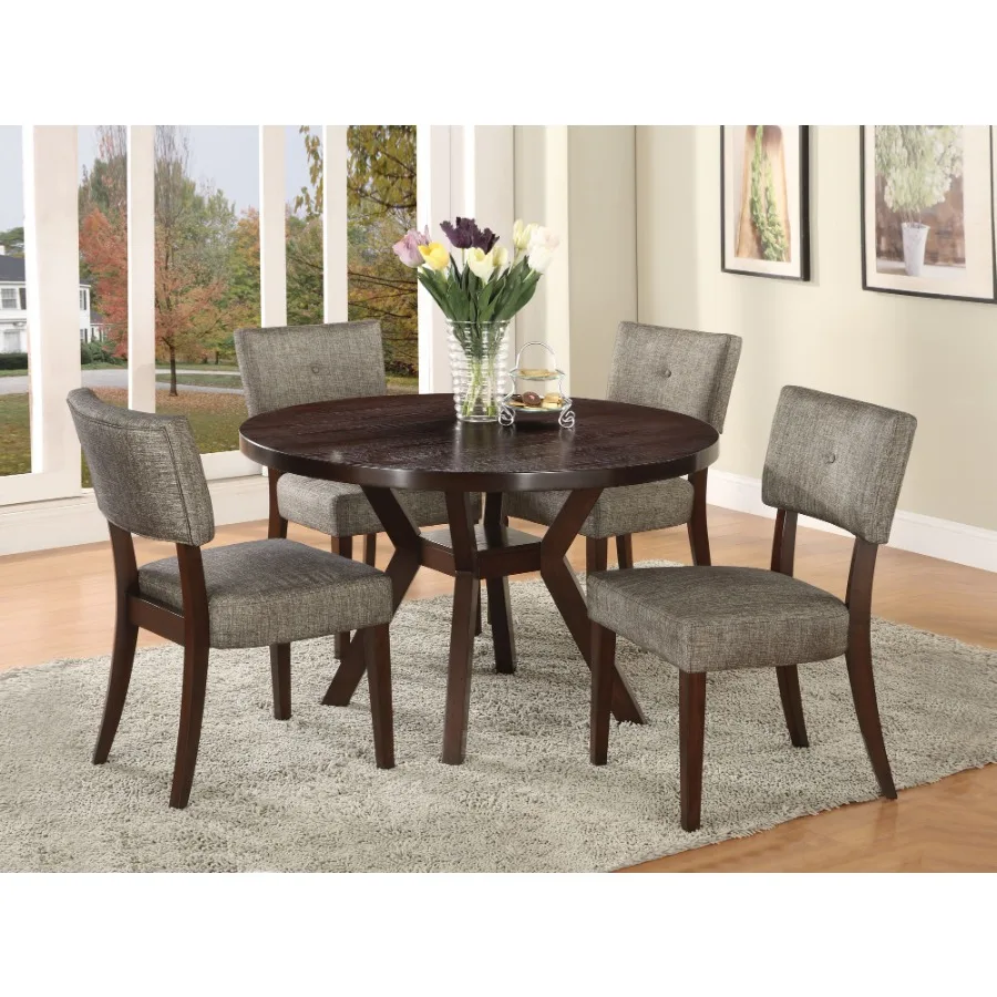 

Обеденный набор Drake Grey Fabric Espresso Finish, 5 предметов
