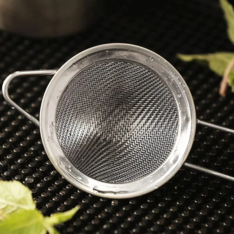 Stainless Steel Bar Strainer, Fine Mesh Cocktail Colander, Long Handle, Conical Ice Sifter, Sieve Accessories