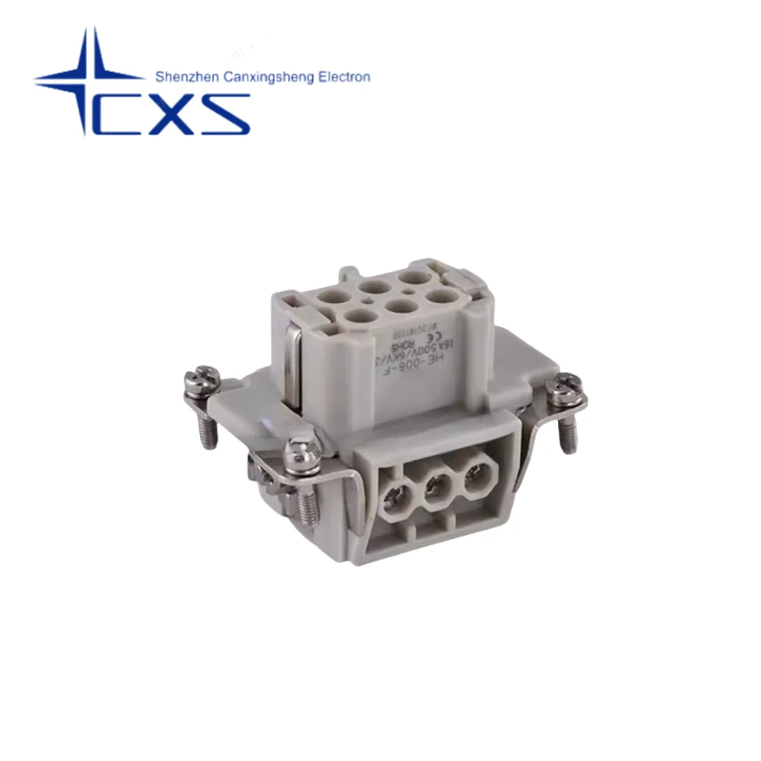 HDC-HE-006-M HDC-HE-006-F Heavy Duty Connector Rectangular Connector Header HE-006 6 pins/pin Hot Runner