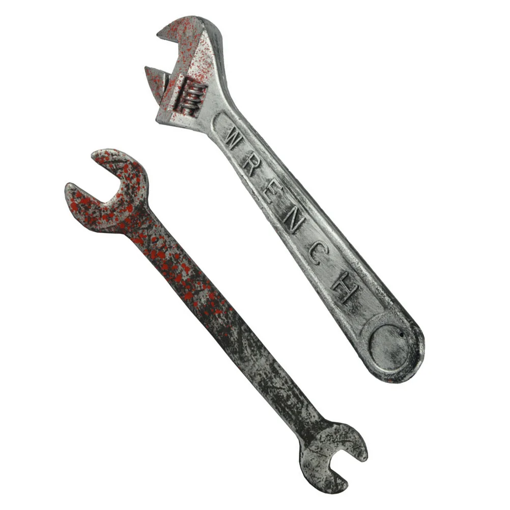

2pcs Simulated Bloody Wrench Props Plastic Material Halloween Party Decoration Scary Trick ToyHaunted House Fits Festive
