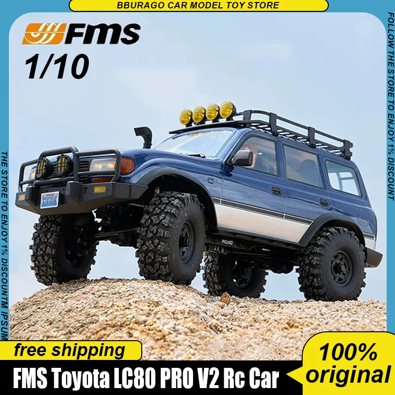 

New In Stock Fms 1:10 Toyota Lc80 Pro V2 Rs Rc Car Brushless Motor Four Wheel Drive Off-Road Vehicle Remote Control Car Toy Gift