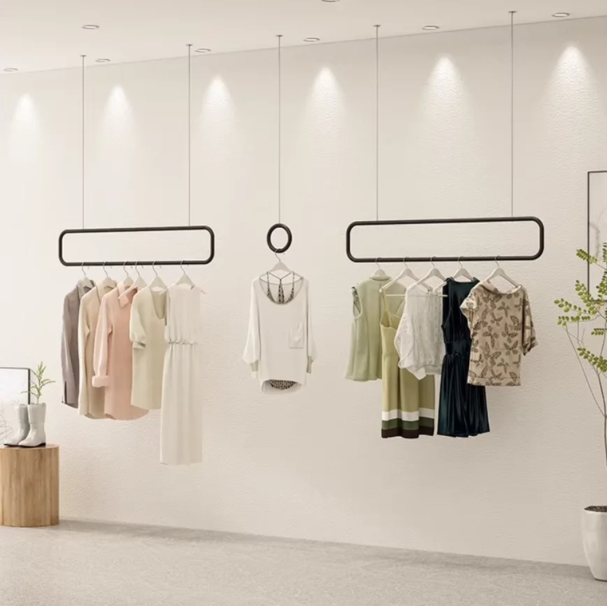 

AdvancedClothing Store Display Rack Wall Hanger Shopping Mall Women's Clothing Store Decoration Light Luxury Nano Gold Hangerclo