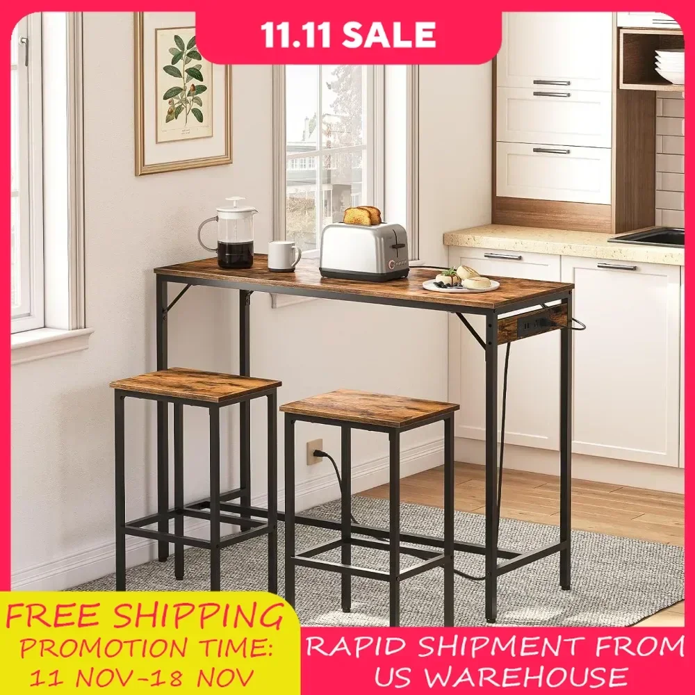 

Dining Room Sets, Kitchen Bar Height Table with Stools of 2 Chair, Table and Chairs Set, Dinning Tables Furniture, Free Shipping