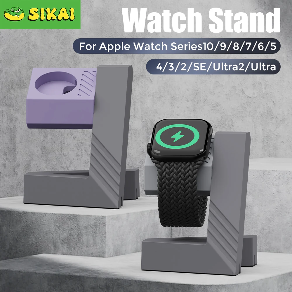 PC Geometric Charger Dock Charging Stand for Apple Watch Series 10/9 8/7/6/5/4/3/2/SE/Utra2/Ultra Charger Cable holder Smart Acc