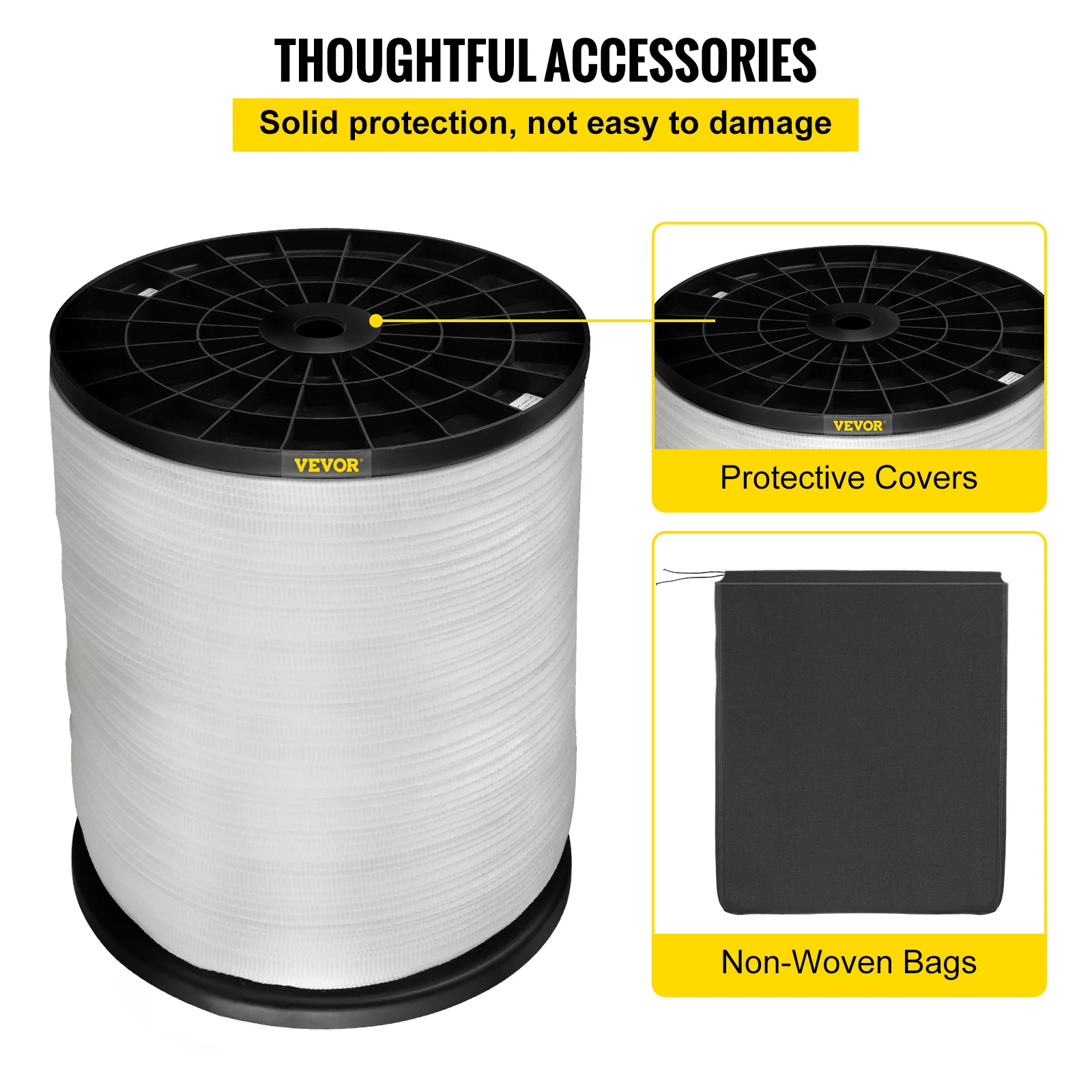 VEVOR 1800Lbs Polyester Pull Tap Flat Rope for Wire Line Cable Conduit Work Variable Functions Pulling Loading Packing