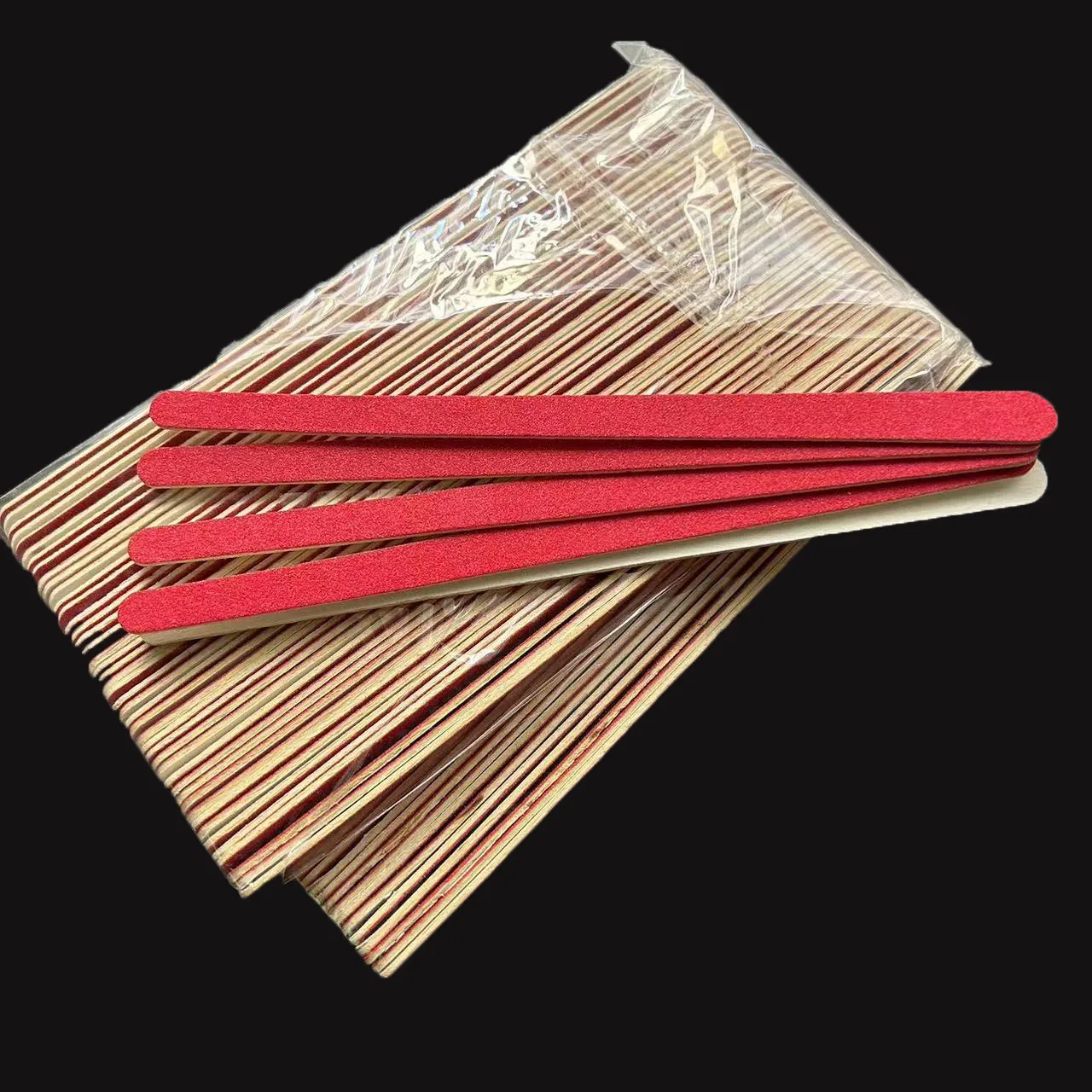 100 pcs/lot wooden emery board sandpaper file nail art file manicure tool  red nail file  180/240