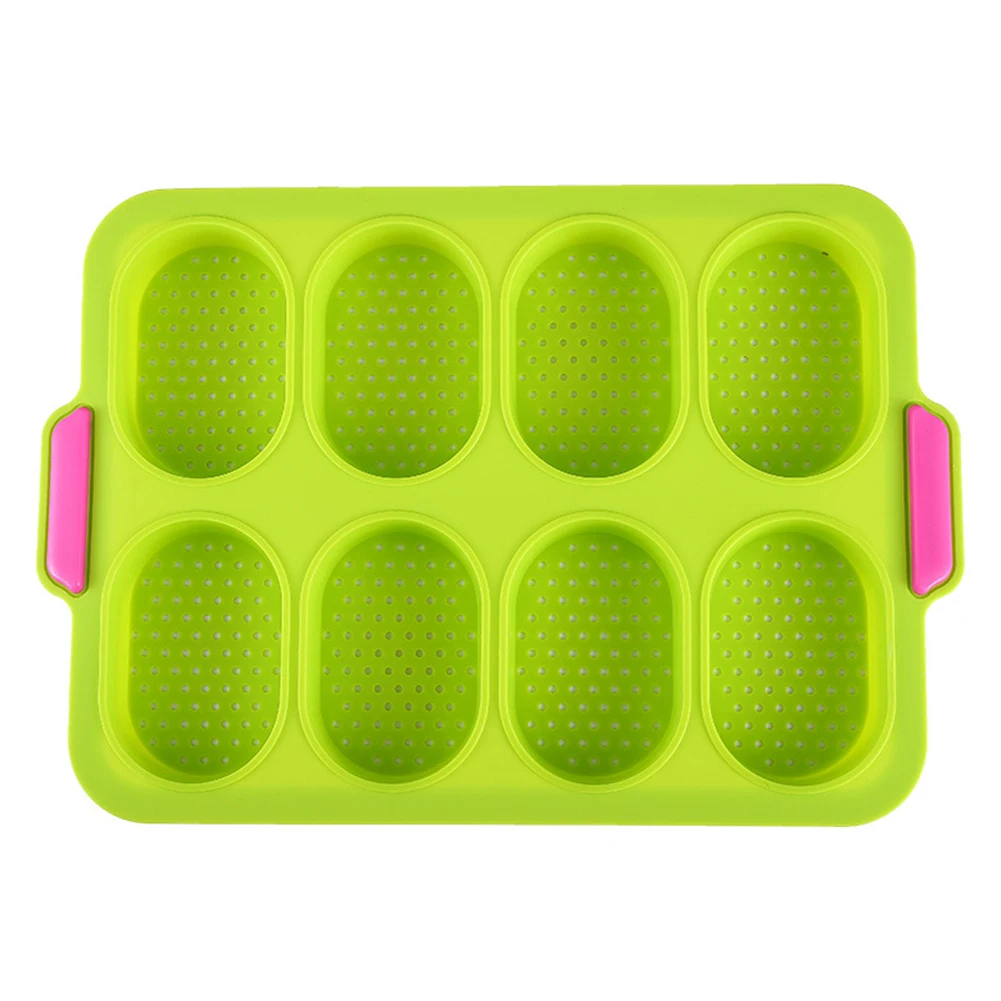 Silicone Practical Heat Resistant 8 Grids DIY Bread Mold Home Crisping Non Stick Loaf Baking Tray Good Flexibility Easy Release