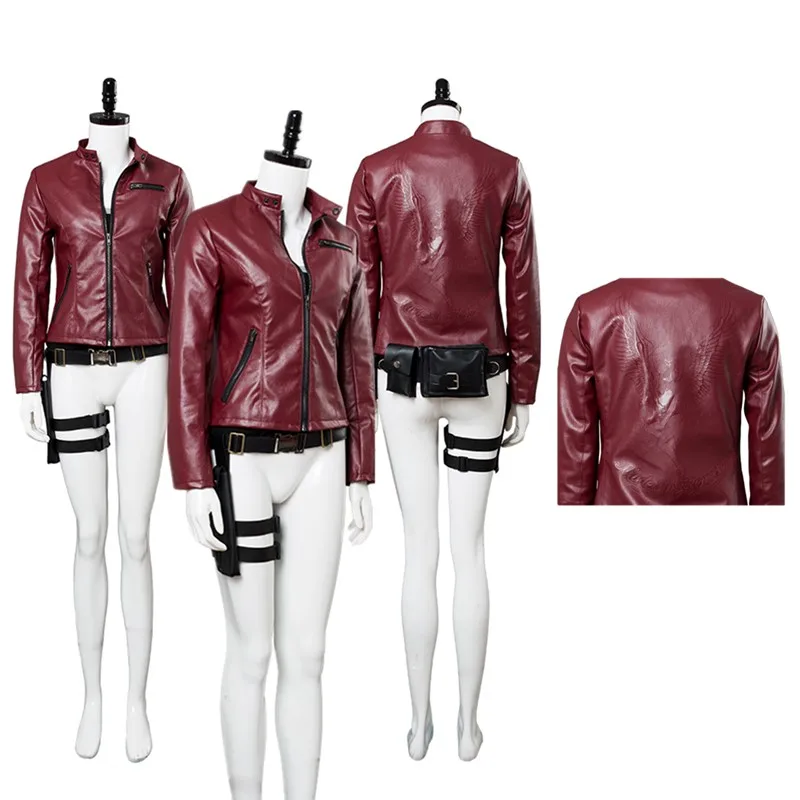 Game Fantasia Claire Redfield Cosplay Costume Adult Women Jacket Coat Belt Outfits Halloween Carnival Party Suit